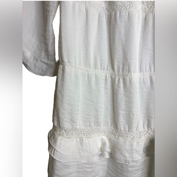 WhoWhatWear White Ruffled Mini Dress Size Small - Picture 7 of 8